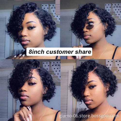 Human Hair Wigs Curly  Bob Wig Vendor Natural Lace Curly Clsoure Frontal Wig